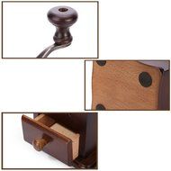 Manual Wooden Coffee Mill Grinder Vintage Style Coffee Bean Grinder with Drawer N7