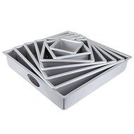 Cake Pan Set of 7, Square 3 Inches Even (4 to 16 Inches) by Fat Daddio&#039;s