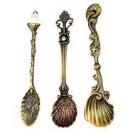 Retro Creative Spoon, 3-pieces Coffee Scoops Stirring Spoon Sugar Spoon Tea Spoon Ice Cream Scoops Seasoning Spoon... N3