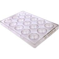 Matfer Bourgeat Polycarbonate Half Circle Chocolate Molds, Sheet Of 15 380148