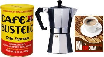 Bustelo Cuban Coffee 10 oz can and 3 Cup Coffee Maker