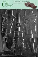 Cybrtrayd T026 Boy Pilgrim Lolly Life of the Party Chocolate Candy Mold with Exclusive Cybrtrayd Copyrighted Chocolate...