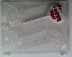 Heart w/ I LOVE YOU, printed w/ flowers V037 Valentine&#039;s Day chocolate candy mold