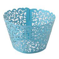 Yingwei Blue Hollow Style Baking Cups Purefly Cupcake Liners Muffin Cake Molds Sets 50pcs