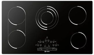 Verona VECTEM365 36&quot; Electric Radiant 5 Element Cooktop With Slide Touch Controls Peacock Tail Bar Low Power Scale...