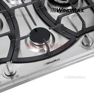 Ships From CA, USA 23" Elegant Curve Stainless Steel 4 Burners Stove NG/LPG Gas Hob Cooktop Cooker N4