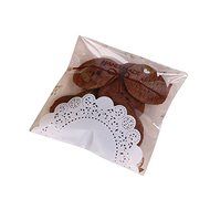 Harulu 100 pcs Lace Self Adhesive Cookie Candy Package Gift Bags Cellophane Birthday (Lace bow) N7