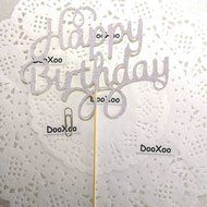 DOOXOO Silver Personalized Glitter Happy Birthday Cake Topper Glitter Cake Topper Cake Decoration Birthday Cake... N5
