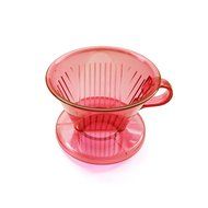 Plastic Coffee Dripper Maker Filter Cone, Medium, Red
