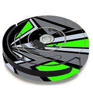Skin Decal Vinyl Wrap For IRobot Roomba 650 655 Vacuum / Triangle Pattern Green Grey