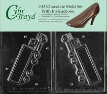 Cybrtrayd D084AB 3D Tractor Trailer Chocolate Candy Mold Kit with 2 Molds and 3D Chocolate Instructions