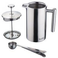 VonShef Double-Wall Keep Warm Satin Brushed Stainless Steel French Press Cafetiere Coffee Filter(3 Cup w/ Measuring... N5