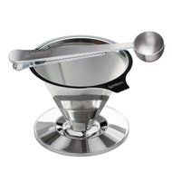 Stainless Steel Pour Over Coffee Dripper By Housewares Solutions + Bonus Coffee Scoop With Built In Bag Clip N3