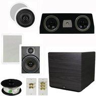Theater Solutions 5.1 Home Theater 4 Speaker Set with Center, 15" Powered Sub and More TS5C6WC51SET8