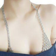 Underwear, PHOTNO Retro Fashion Silver Bra Body Pendant Necklace Chain Bikini Chain N2