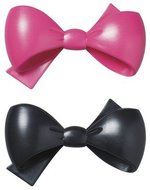 2 ~ Pink &amp; Black Bow Layons ~ Designer Cake/Cupcake Topper ~ NEW!!!!!