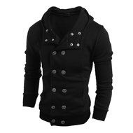 Men's Blouse,Laimeng Cotton Blend V-Neck Fashion Autumn Winter Hooded Sweater Top Blouse (M, Gray) N7