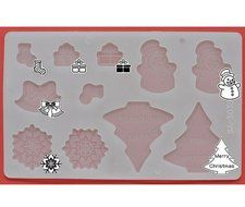 FOUR-C Christmas Chocolate Sheet Silicone Molds for Chocolate Decoration Color Transparent