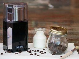 MIRA Electric Spice and Coffee Grinder, Stainless Steel Blades, Removable Cup, Cleaning Brush N3