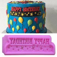 Beauty Clubs Happy Birthday Alphabet Silicone Mold for Cake Pop Mold Chocolate Mold Fondant Tool (2#) N11