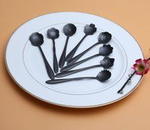 CHICHIC 8 Pcs Stainless Steel Tableware Creative Flower Coffee Spoon, Stirring Spoon, Sugar Spoon, Stir Bar Spoon... N18