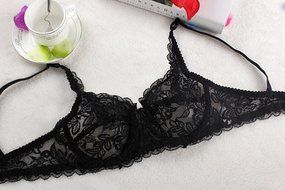 PHOTNO Women Push Up Deep V Ultrathin Underwire Lace Brassiere Bra N15