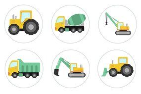 Construction Edible Cupcake Toppers Decoration
