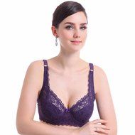 PHOTNO Women Push Up Deep V Ultrathin Underwire Lace Brassiere Bra N22