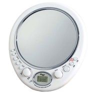 NEW Pyle PSR9 Fog Free Shaving Mirror w/AM/FM Radio &amp; Clock, Water Resistant N3