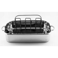 Sturdy Construction 15'' Roaster Pan with Rack, Stainless Steel N4