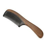 Skango(TM) Handmade Sandalwood Wooden Hair Comb Diaphanous Natural Ox Horn Green Comb With Handle Wood Comb Hair... N3