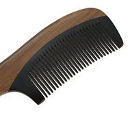 Skango(TM) Handmade Sandalwood Wooden Hair Comb Diaphanous Natural Ox Horn Green Comb With Handle Wood Comb Hair... N4