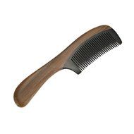 Skango(TM) Handmade Sandalwood Wooden Hair Comb Diaphanous Natural Ox Horn Green Comb With Handle Wood Comb Hair... N5