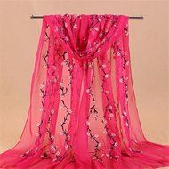 Banggood Women&#039;s Long Chiffon Scarf Wraps Printed Branches Leaves Scarf N3