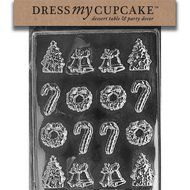 Dress My Cupcake DMCC009 Chocolate Candy Mold, Assortment, Christmas