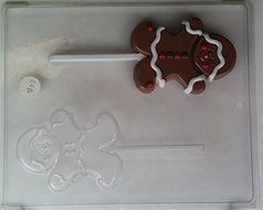 Medium-large boy &amp; girl gingerbread figures Lollipop C086 Christmas Chocolate Candy Mold