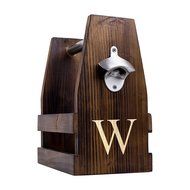Cathy's Concepts Personalized Rustic Craft Beer Carrier with Bottle Opener, Letter S N15