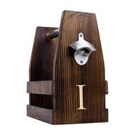 Cathy's Concepts Personalized Rustic Craft Beer Carrier with Bottle Opener, Letter S N17