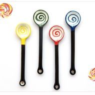 Novelty Lollipop Ceramic Tableware Coffee Scoops Stirring Spoon Sugar Spoon (Red) N2