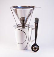 Drip Coffee Maker - Stainless Steel Reusable Coffee Filter with Stand and Clamp Spoon - Single Cup Coffee Maker... N2