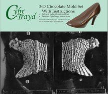 Cybrtrayd E203AB Chocolate Candy Mold, Includes 3D Chocolate Molds Instructions and 2-Mold Kit, Hen in Basket