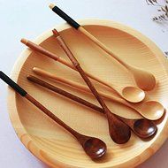"B Long Handle Wooden Mixing Spoon Tie Wire Round Handle Ladle Stirring Spoon" shopping N3