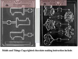 Number 1 Lolly Chocolate Candy Mold, GIRLY POPS (DIVA, PRINCESS, STAR, ANGEL) Lolly chocolate candy mold with...