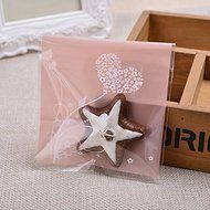 PETMALL 100 PCS PINK Lace Heart Lovely Cute Bowknot OPP Self Adhesive Cookie Bakery Candy Biscuit Treat Gift Diy...