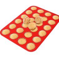 2 Pack - Mini Muffin Pan, 24 Cups Silicone Baking Tray by Suntake(Red) N5