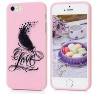 iPhone SE Case,iPhone 5S Case,iPhone 5 Case - Cute Black Feather Love Hearts Series Shockproof Flexible Soft TPU... N33