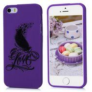 iPhone SE Case,iPhone 5S Case,iPhone 5 Case - Cute Black Feather Love Hearts Series Shockproof Flexible Soft TPU... N37