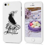 iPhone SE Case,iPhone 5S Case,iPhone 5 Case - Cute Black Feather Love Hearts Series Shockproof Flexible Soft TPU... N38