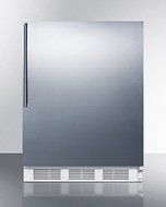 Summit FF61SSHVADA 24" ADA Compliant Freestanding Compact Refrigerator with 5.5 cu. ft. Capacity Wine Shelf Crisper...