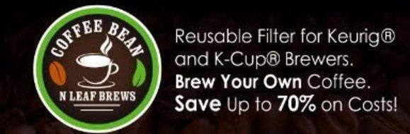 Refillable K-Cup Coffee Filters For Keurig Brewers By Coffee Bean N Leaf Brews. 3 Filters and BONUS Scoop. N3